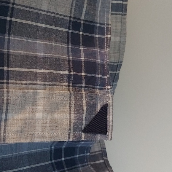 Untuckit Grey and Blue Plaid Casual Button Down Shirt 100% Cotton Size XLarge - Picture 5 of 7